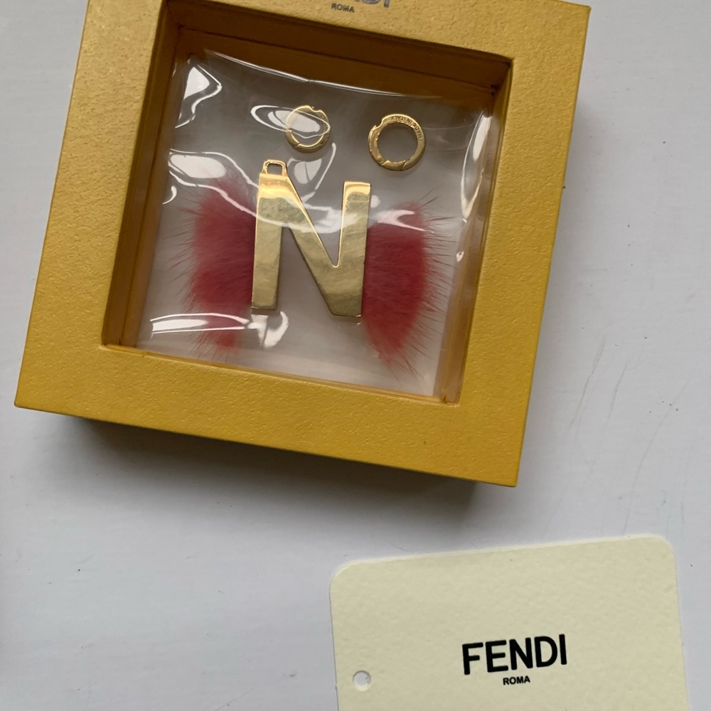 Fendi ABC Bag Charm N Pink Gold NWT